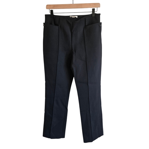 The Row Black Straight Leg Button Pocket Trouser Pants